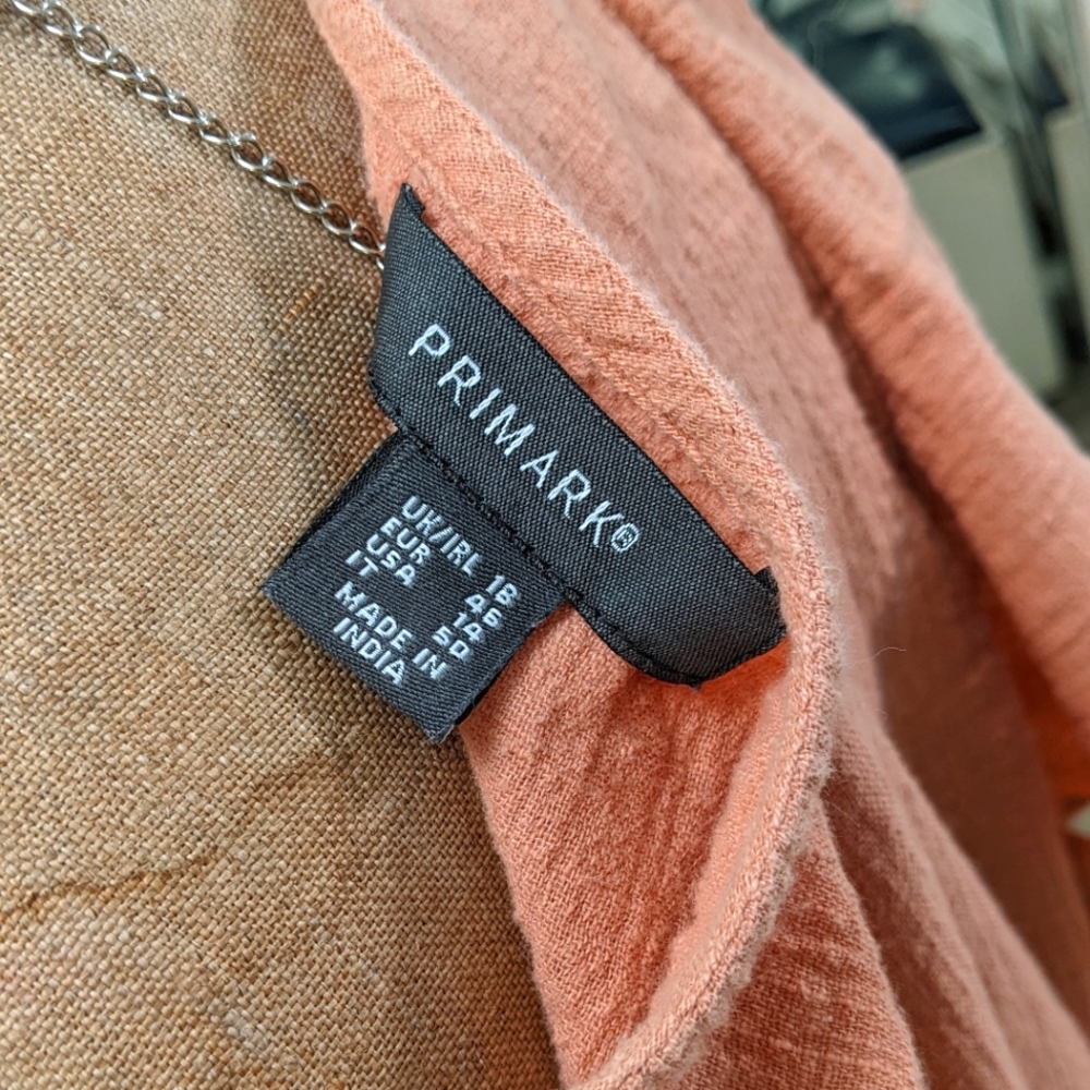 Primark Rust Coral Button-Front Ruffle Blouse - Picture 8 of 8